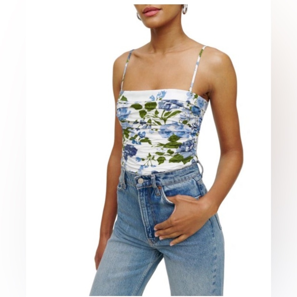 Floral Print Ruched Camisole Top